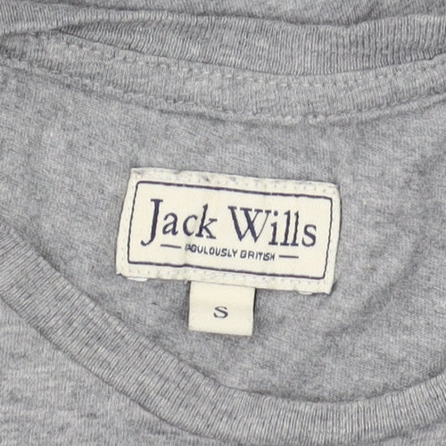 Jack Wills Men's Grey S Logo T-Shirt, Cotton, Casual