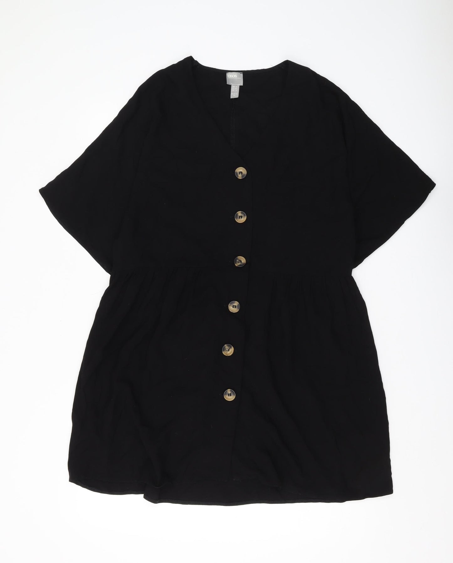 ASOS Women's Black Shirt Dress Size 8 Casual Style