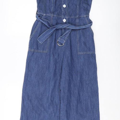 Miss Selfridge Women's Blue Denim Dungaree Jumpsuit, Size 6