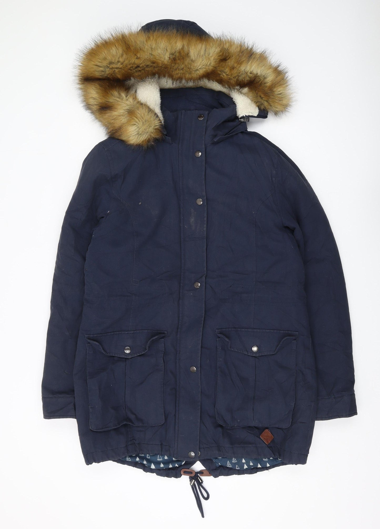 Quba Sails Women's Blue Parka Coat Size 14 Winter