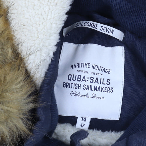 Quba Sails Women's Blue Parka Coat Size 14 Winter