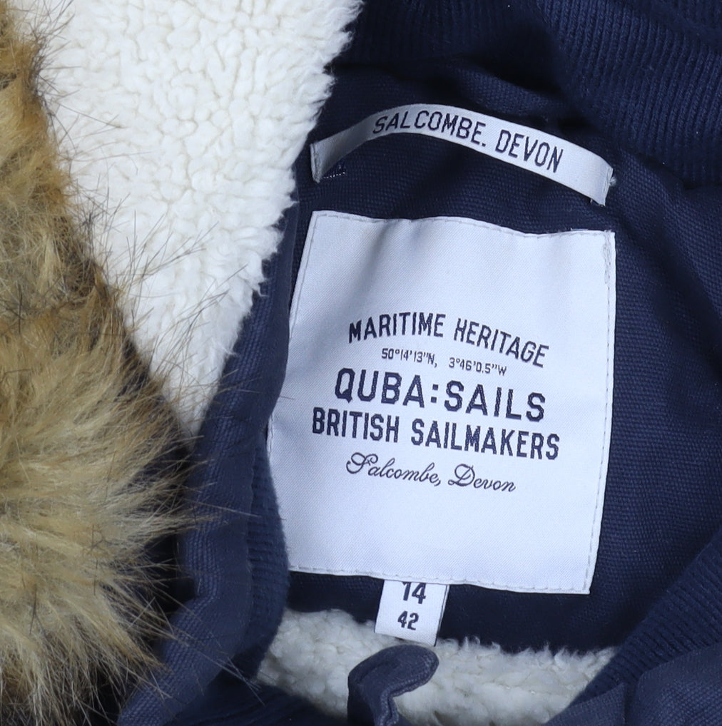 Quba Sails Women's Blue Parka Coat Size 14 Winter