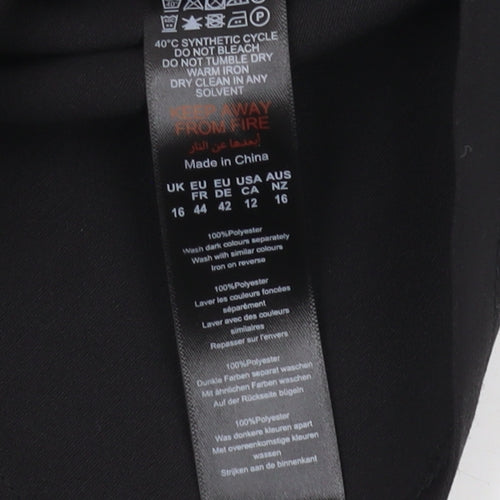 Boohoo Women's Black Blouse - Size 16, Off Shoulder Elegance