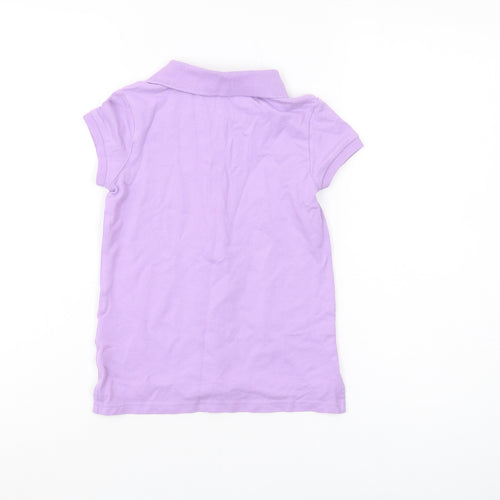 Polo Ralph Lauren Girls Purple Polo Shirt, Size 7, Short Sleeve