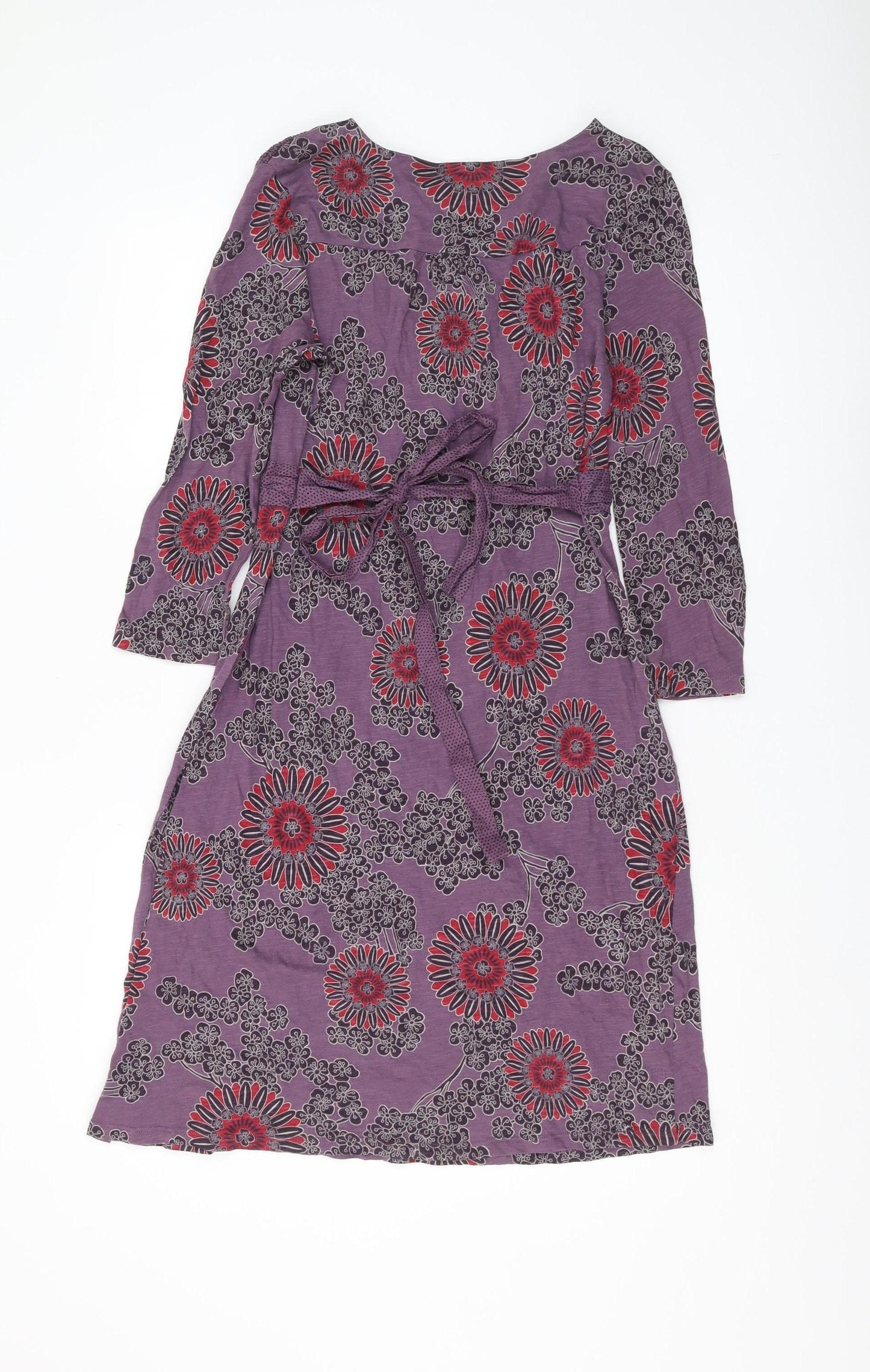 White Stuff Women's Purple Floral A-Line Dress Size 14
