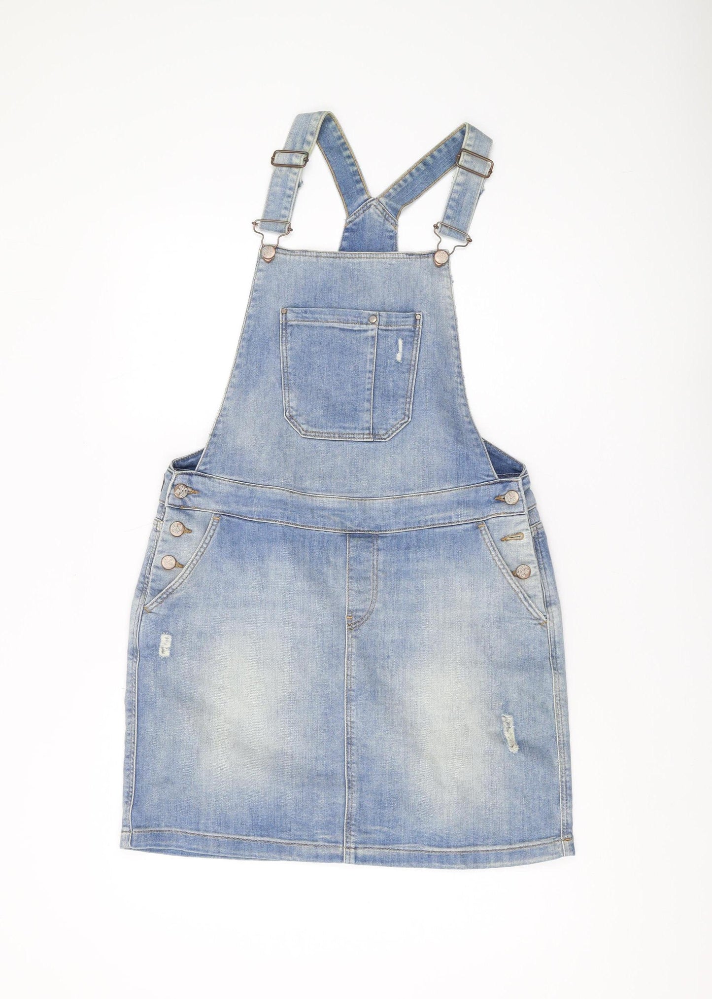 Marks and Spencer Women's Blue Denim Pinafore Dress Size 12