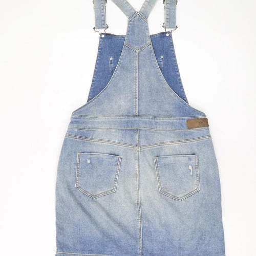 Marks and Spencer Women's Blue Denim Pinafore Dress Size 12