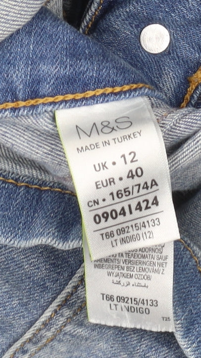 Marks and Spencer Women's Blue Denim Pinafore Dress Size 12
