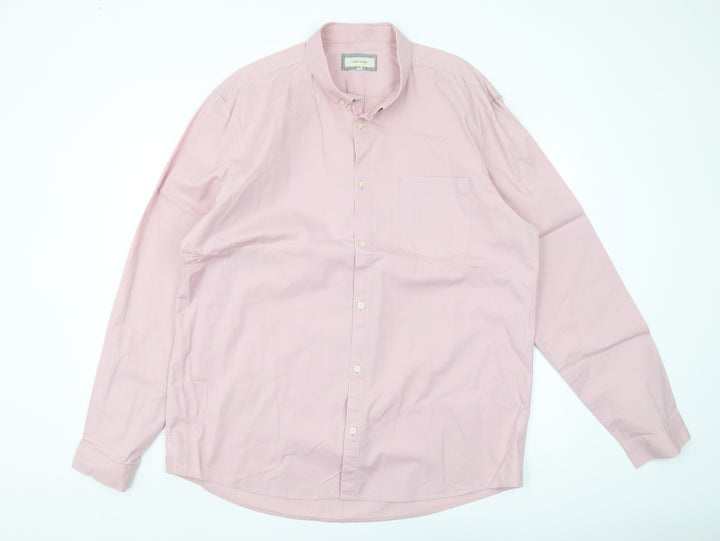 River Island Pink Long Sleeve Men's 2XL Casual Shirt