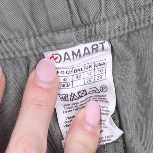 Damart Women's Green Cotton Trousers Size 14