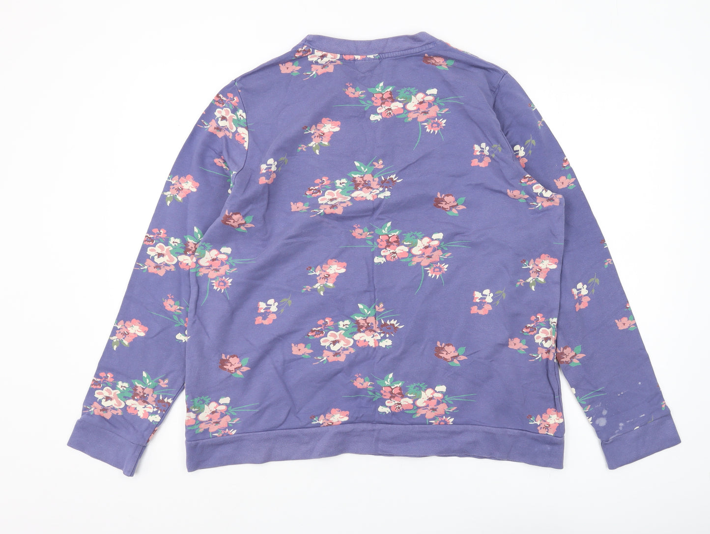 Damart Women's Purple Floral Pullover Sweatshirt Size 12