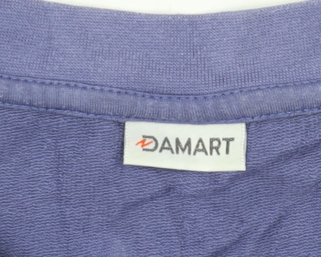 Damart Women's Purple Floral Pullover Sweatshirt Size 12