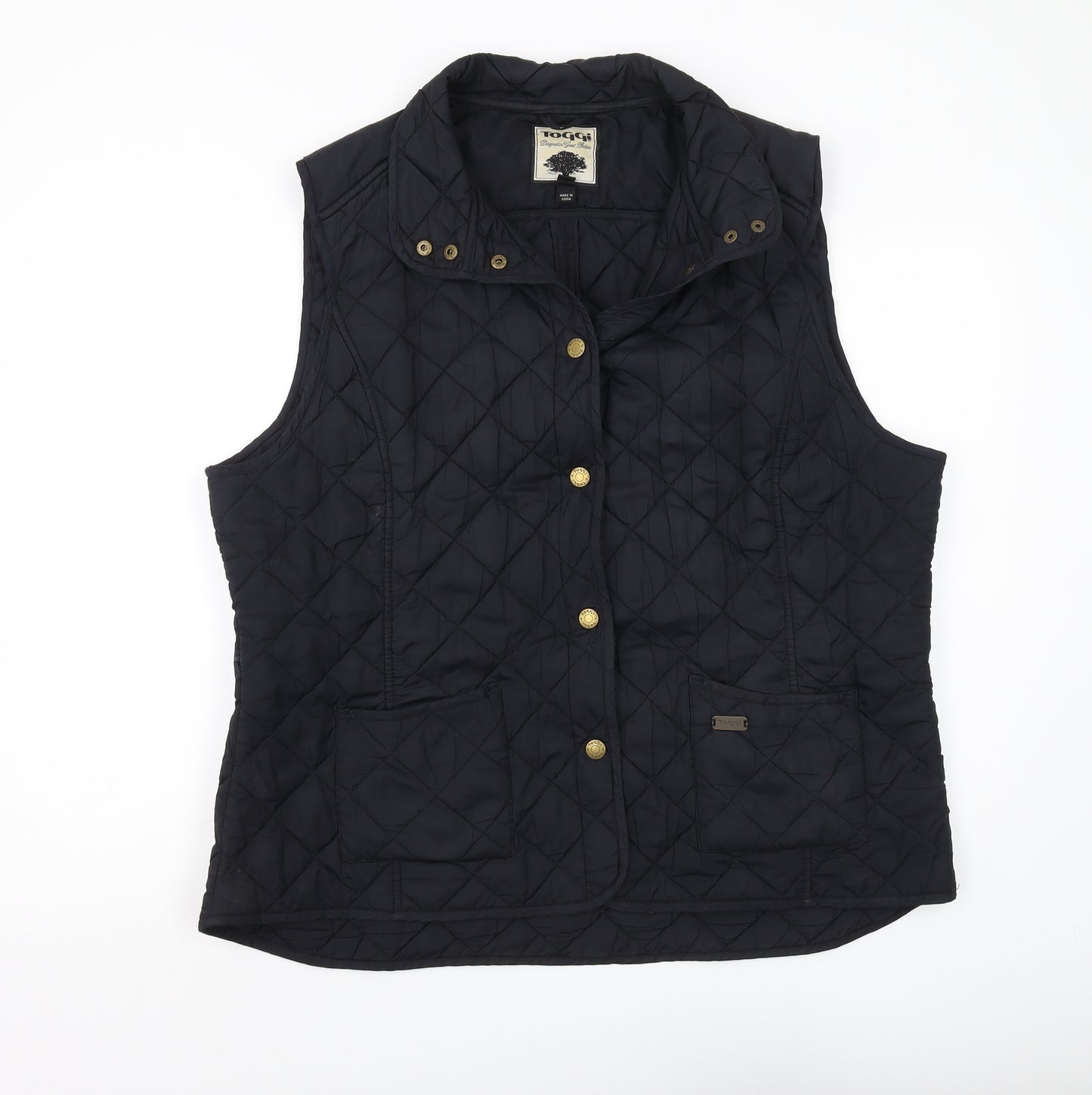 Toggi Women's Black Quilted Waistcoat, Size 20, Casual Style