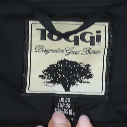 Toggi Women's Black Quilted Waistcoat, Size 20, Casual Style