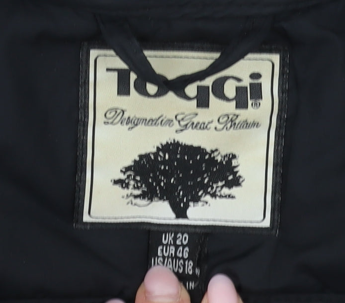 Toggi Women's Black Quilted Waistcoat, Size 20, Casual Style