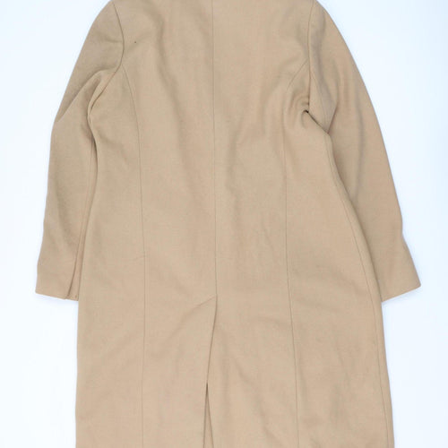 Marks & Spencer Women's Beige Wool Overcoat Size 14