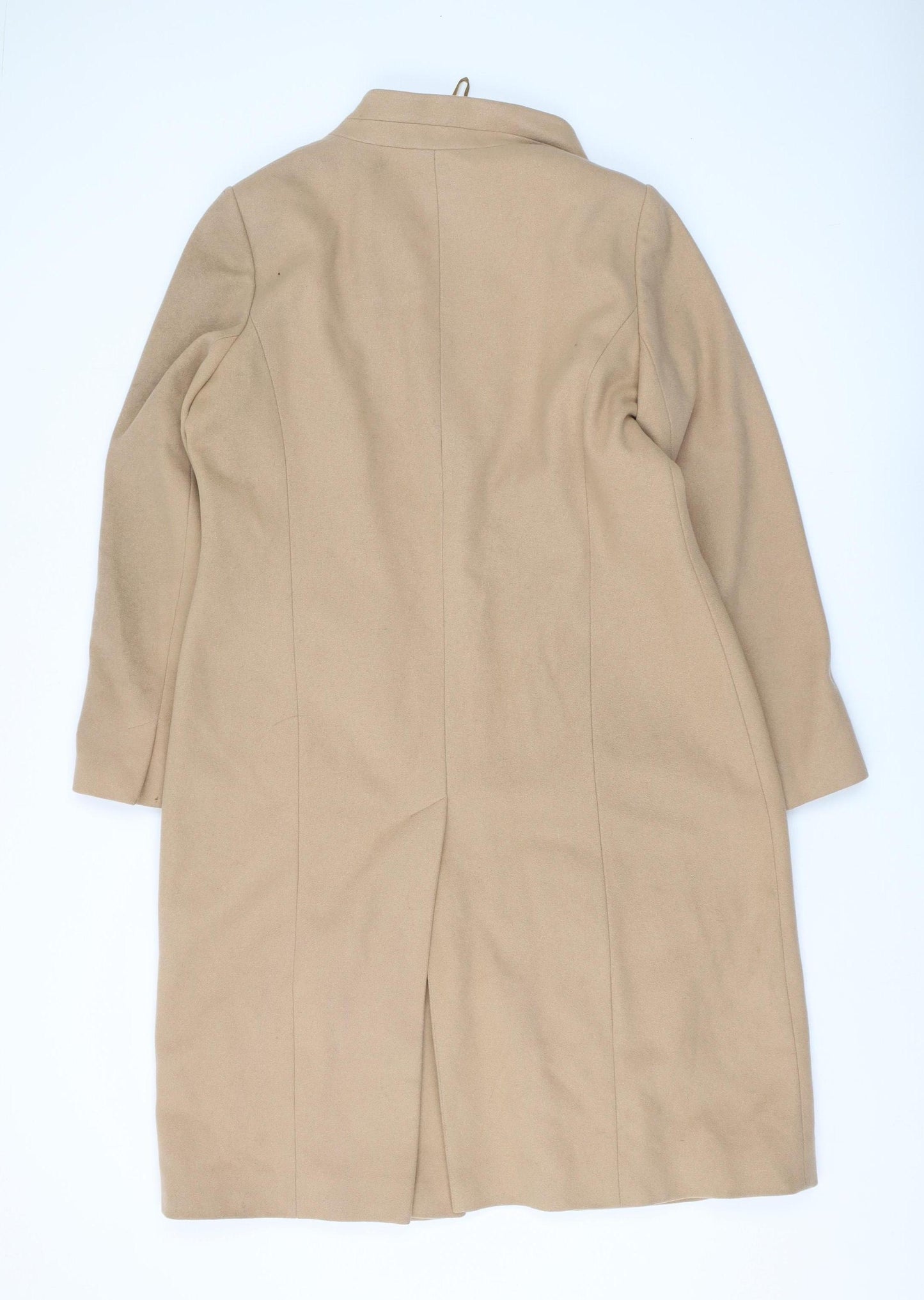 Marks & Spencer Women's Beige Wool Overcoat Size 14