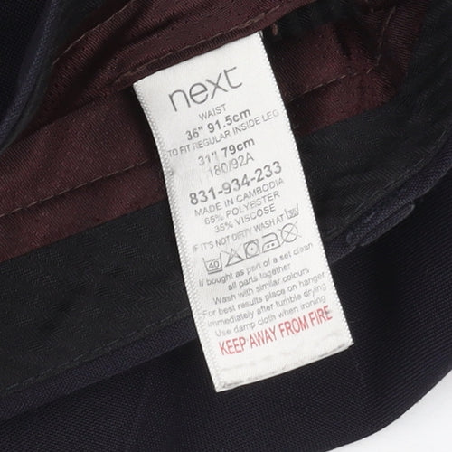 Next Men's Black Dress Pants 36 Regular Formal