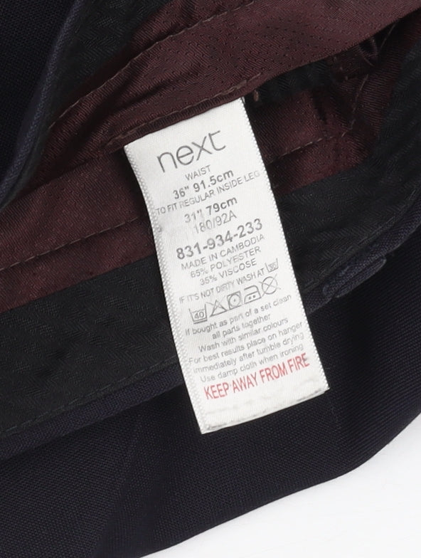 Next Men's Black Dress Pants 36 Regular Formal