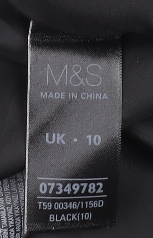 M&S Women's Black V-Neck Sheath Dress, Size 10