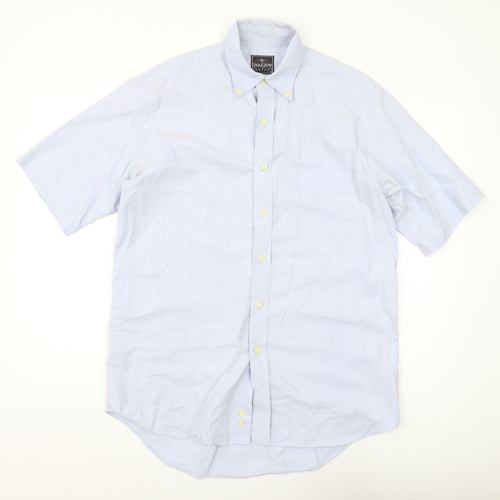 The Savile Row Co Men's Blue Short Sleeve Shirt