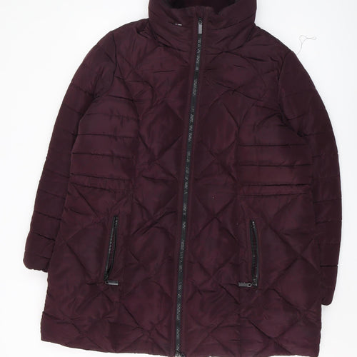 Marks and Spencer Women's Purple Puffer Coat Size 16