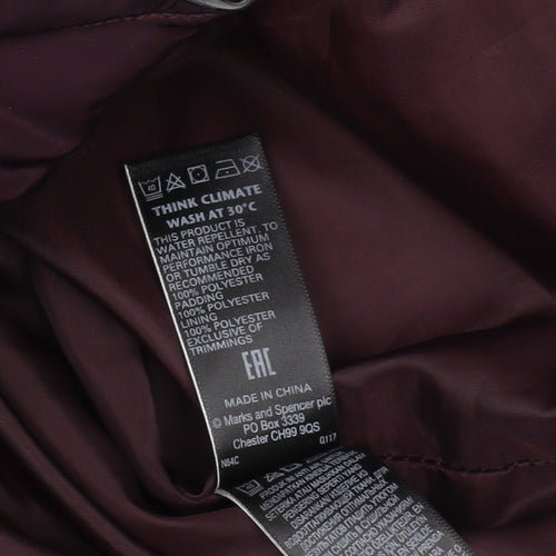 Marks and Spencer Women's Purple Puffer Coat Size 16