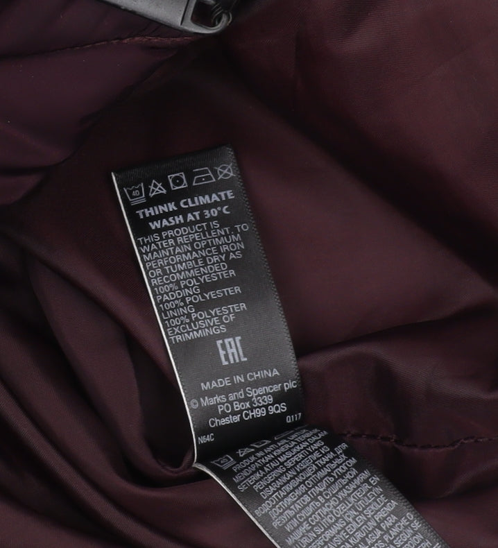 Marks and Spencer Women's Purple Puffer Coat Size 16