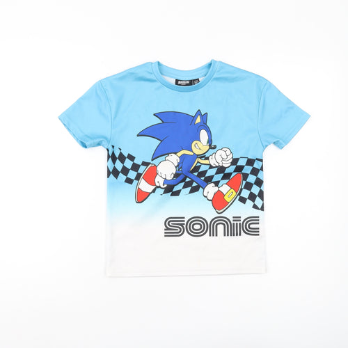 Sonic Boys Blue T-Shirt 6-7 Years Graphic Print Casual