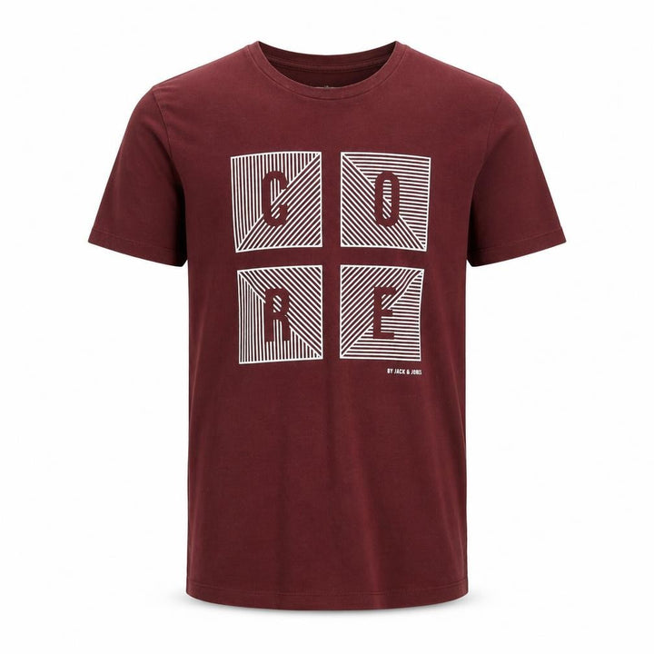 Jack & Jones Men’s Red Graphic T-Shirt, Size S, Crew Neck