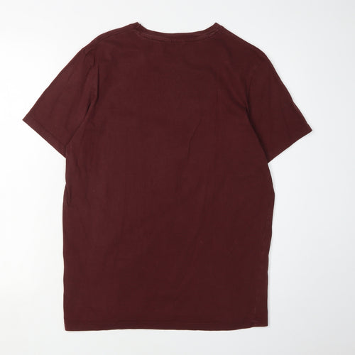 Jack & Jones Men’s Red Graphic T-Shirt, Size S, Crew Neck