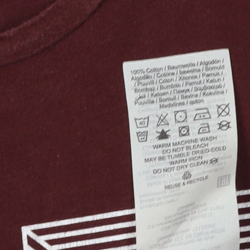 Jack & Jones Men’s Red Graphic T-Shirt, Size S, Crew Neck