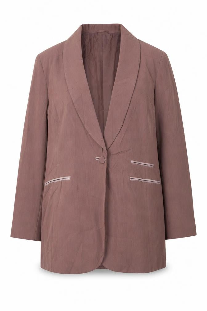 Front view of Jacques Vert Women's Brown Blazer, size 14, Business Wear