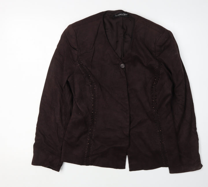 Jacques Vert Women's Brown Blazer, Size 12, Elegant Style
