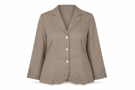 Front view of Eastex Women's Brown Suit Jacket -, size 14