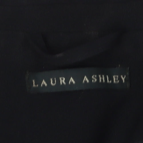 Laura Ashley Women's Black Blazer Size 16 Zip-Front Regular Fit