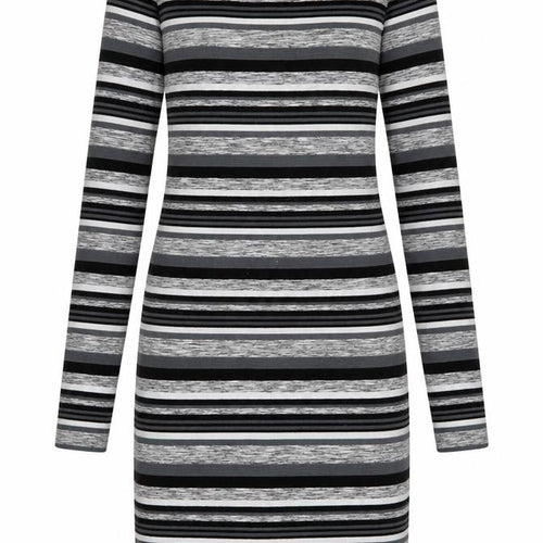 Superdry Women's Grey Striped Bodycon Dress XS