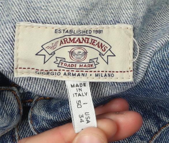 Armani Jeans Women's Blue Denim Jacket - Size 22
