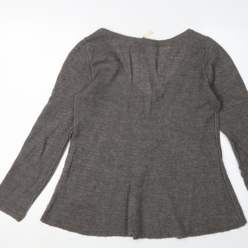 White Stuff Women's Grey V-Neck Pullover Jumper Size 8