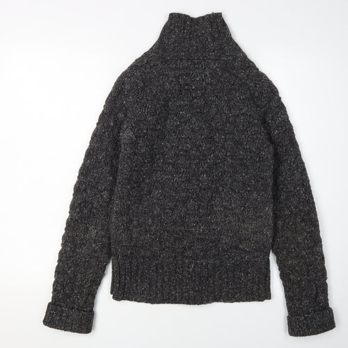 Grey Women's Full Zip High Neck Jumper Size 6