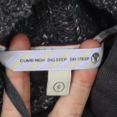 Grey Women's Full Zip High Neck Jumper Size 6