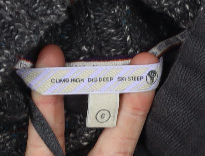 Grey Women's Full Zip High Neck Jumper Size 6