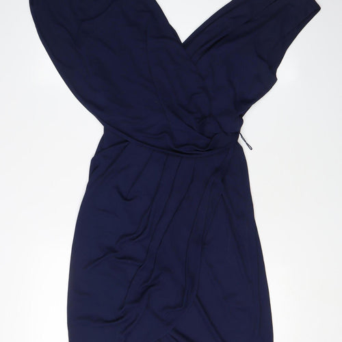 Whistles Women's Blue Wrap Dress Size 10