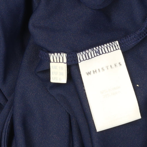 Whistles Women's Blue Wrap Dress Size 10