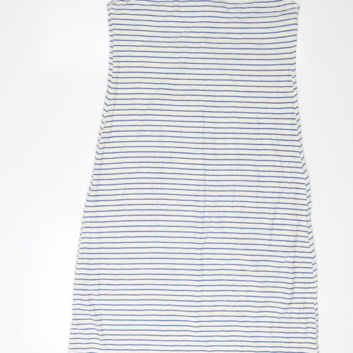 White Stuff Women's White Striped Sleeveless Dress - Size 12