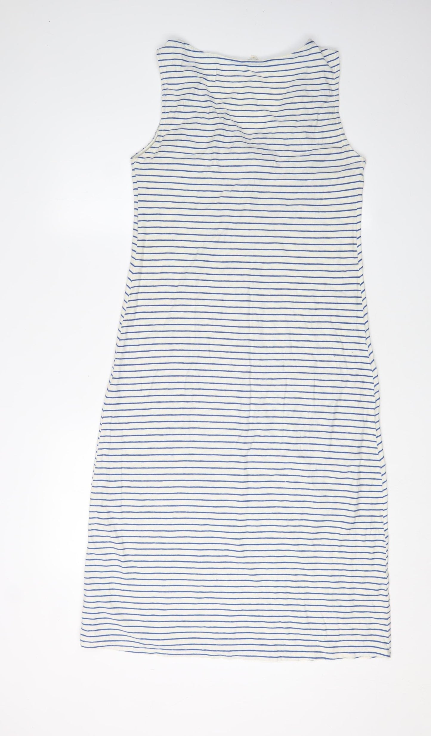 White Stuff Women's White Striped Sleeveless Dress - Size 12