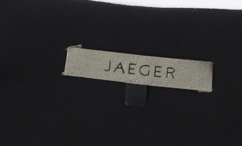 Jaeger Women's Black Floral Silk Wrap Dress, Size 12