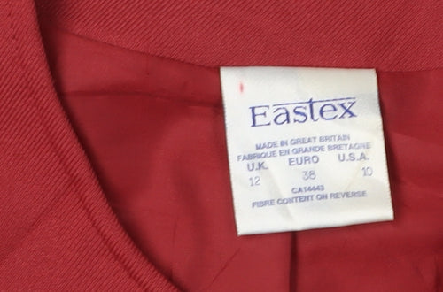 Eastex Women's Red Suit Jacket, Size 12, Four-Button