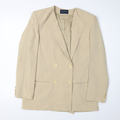 Alexon Women's Beige Double-Breasted Blazer, Size 12