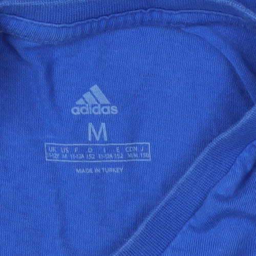 Adidas Boys Blue Graphic Print T-Shirt Size M